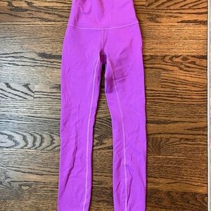 Lululemon Vibrant Purple High-Waisted Leggings. Size 0